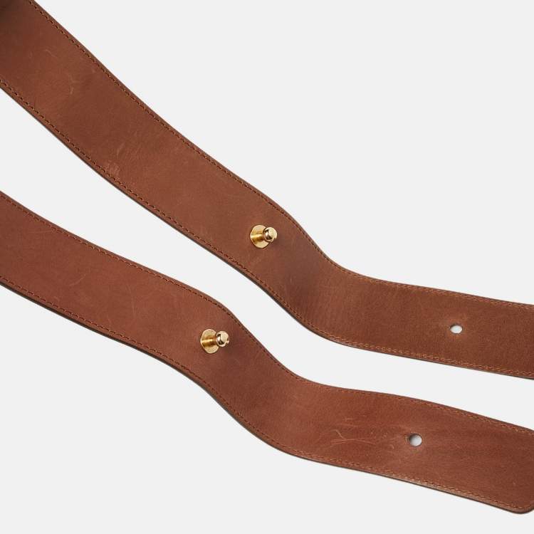 Pre Owned Chloe Brown Leather and Elastic Band Waist Belt