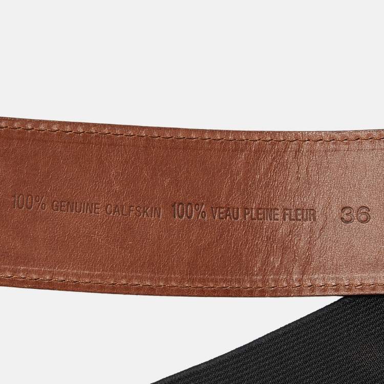 Pre Owned Chloe Brown Leather and Elastic Band Waist Belt