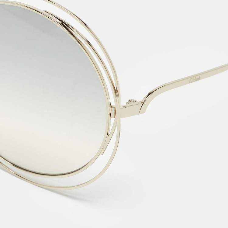 Pre Owned Chloe Gold Gradient CE114S Carlina Round Suglasses
