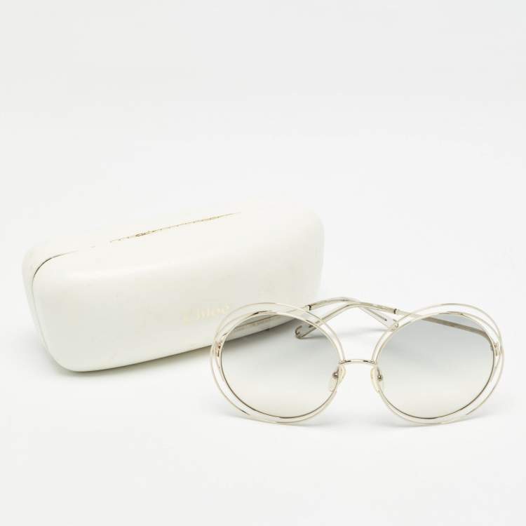 Pre Owned Chloe Gold Gradient CE114S Carlina Round Suglasses