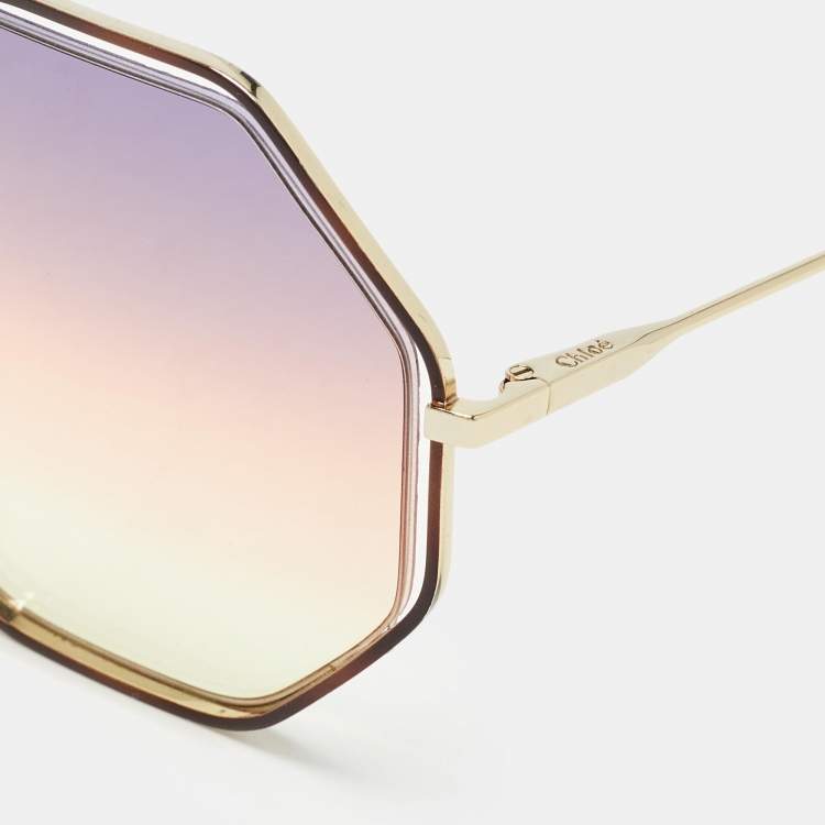 Pre Owned Chloe Multicolor Gradient CE132S Poppy Octagonal Sunglasses