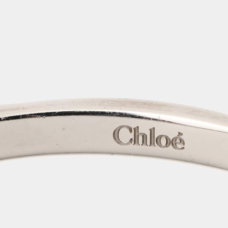 Pre Owned Chloe Silver Tone Open Cuff Bracelet