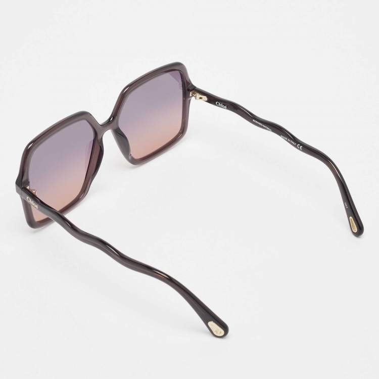 Pre Owned Chloé Grey/Pink Gradient CH0086S Frame Oversized Sunglasses