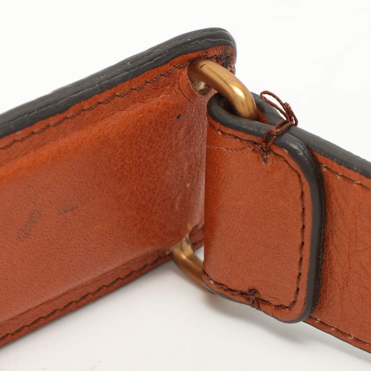 Pre Owned Chloe Tan Leather Buckle Belt 80CM