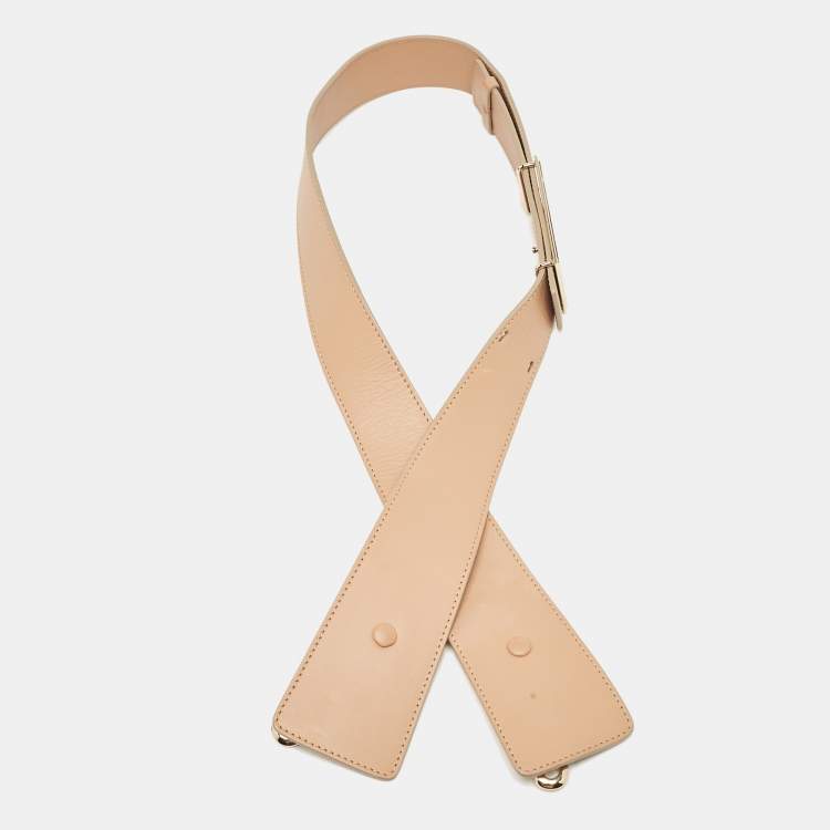Pre Owned Chloe Beige Leather Adjustable Shoulder Strap