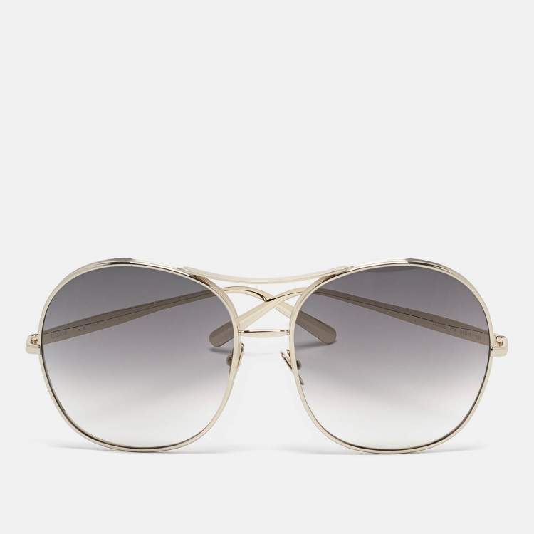 Pre Owned Chloé Light Grey Gradient CE128S Round Sunglasses