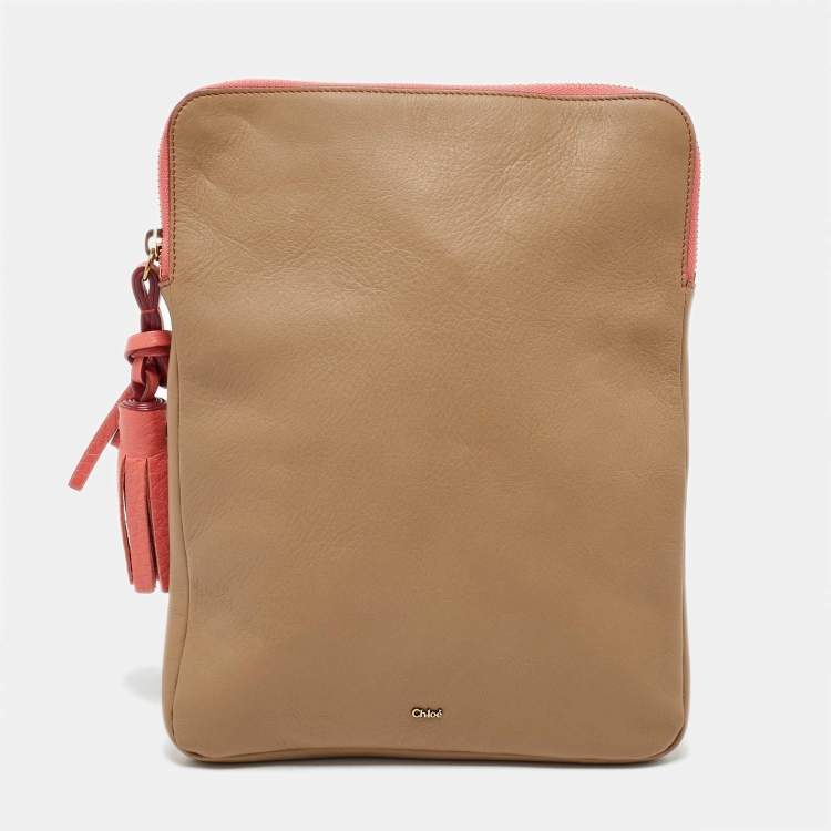 Pre Owned Chloe Beige Leather Eva iPad Cover