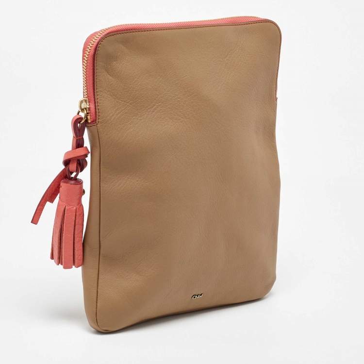 Pre Owned Chloe Beige Leather Eva iPad Cover