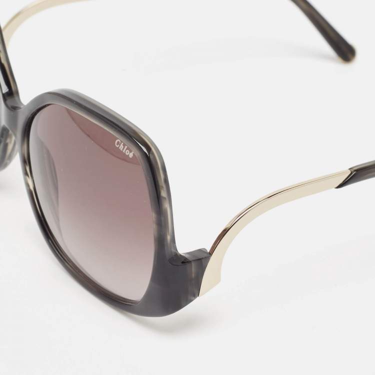 Pre Owned Chloe Black Gradient CE675S Oversized Sunglasses