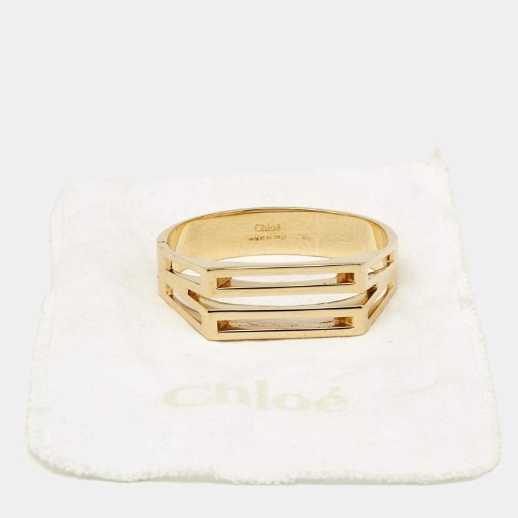 Pre Owned Chloé Gold Tone Bracelet M/L