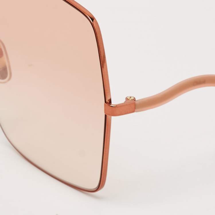 Pre Owned Chloe Peach Gradient CH00545S Frame Oversized Sunglasses