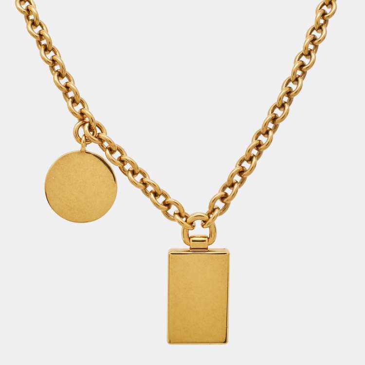 Pre Owned Chloe  Gold Tone Charms Choker Necklace