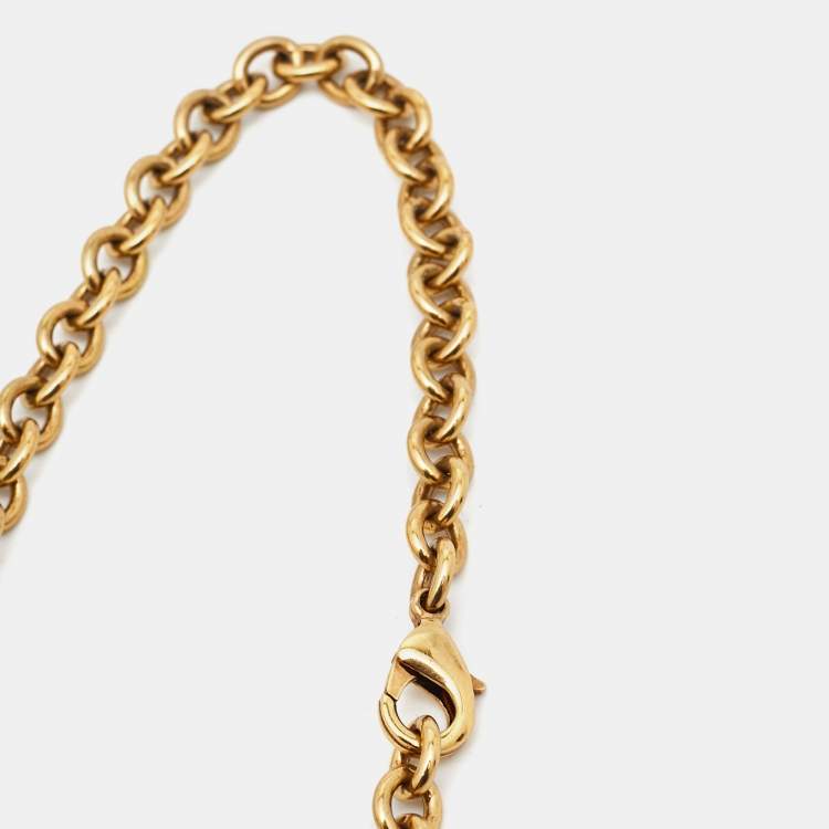Pre Owned Chloe  Gold Tone Charms Choker Necklace