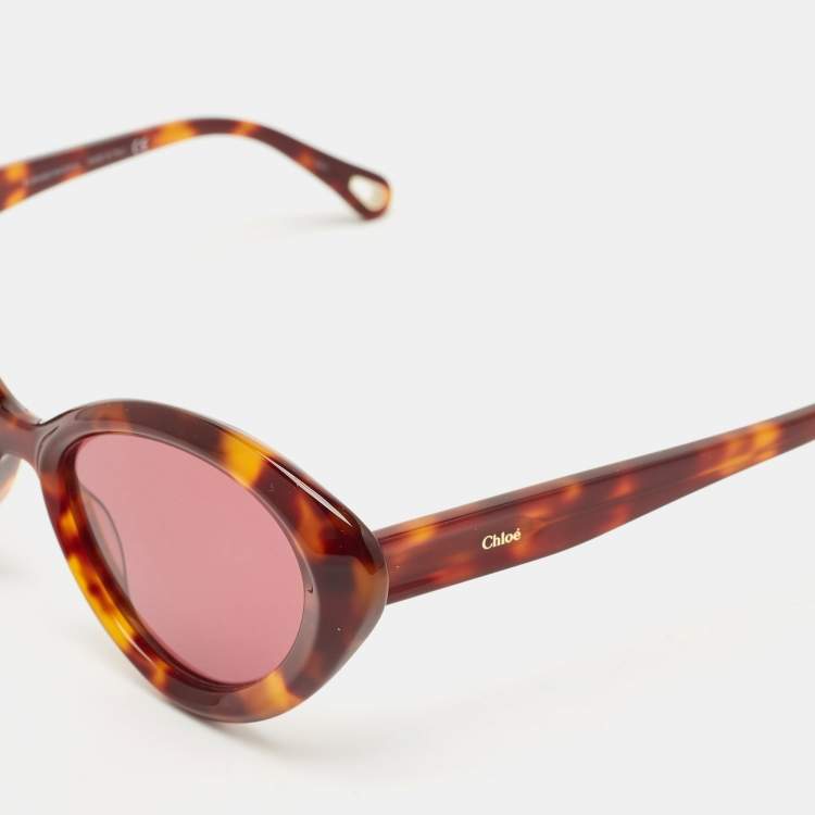 Pre Owned Chloé Tortoise Brown CH0050S Cat Eye Sunglasses
