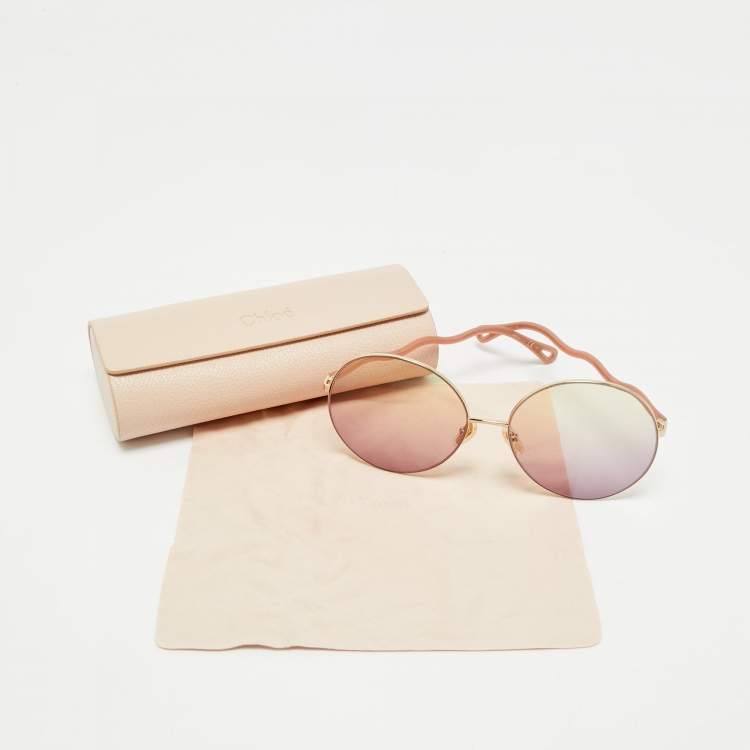 Pre Owned Chloe Yellow Gradient CH0055S Oversized Sunglasses