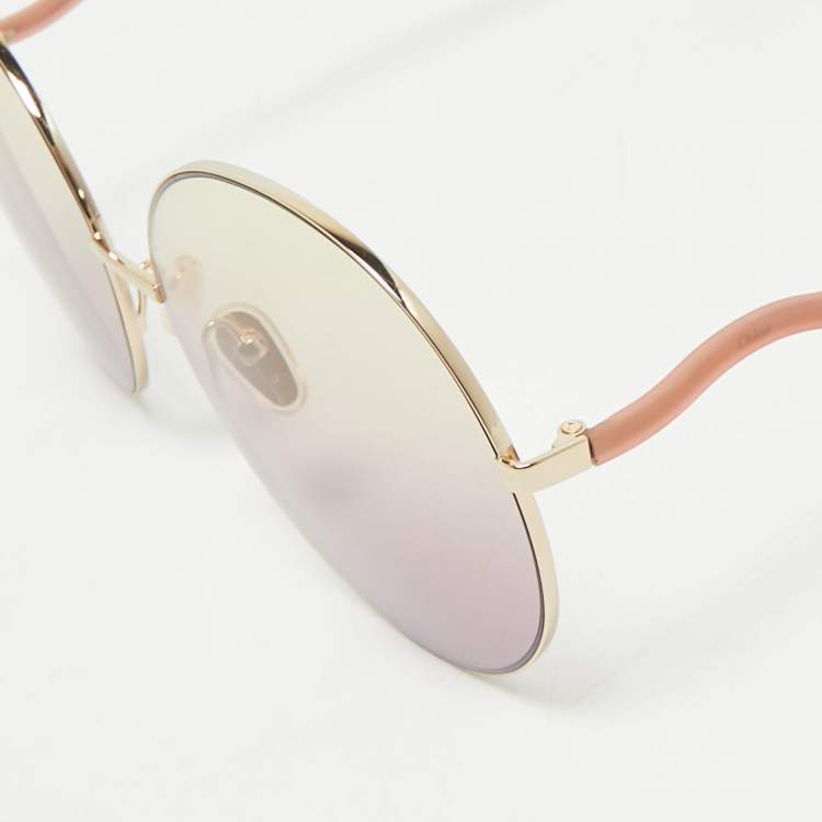 Pre Owned Chloe Yellow Gradient CH0055S Oversized Sunglasses