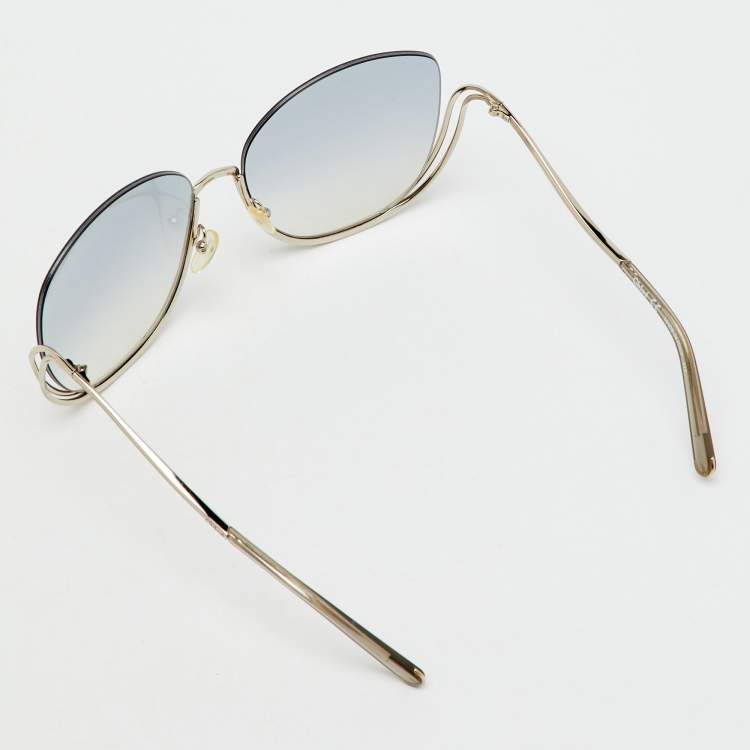 Pre Owned Chloe Silver Tone/Grey Gradient CE125S Milla Oversized Sunglasses