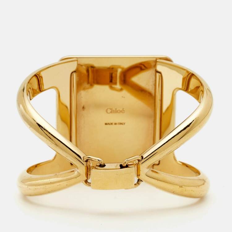 Pre Owned Chloé Resin Gold Tone Bracelet