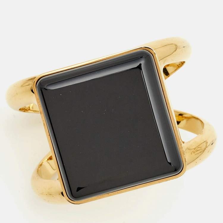 Pre Owned Chloé Resin Gold Tone Bracelet