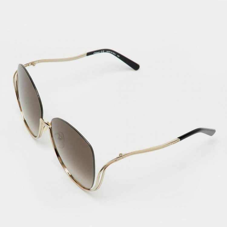Pre Owned Chloé Brown Gradient CE125S Milla Oversized Sunglasses