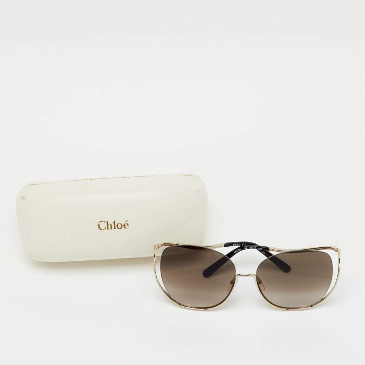 Pre Owned Chloé Brown Gradient CE125S Milla Oversized Sunglasses