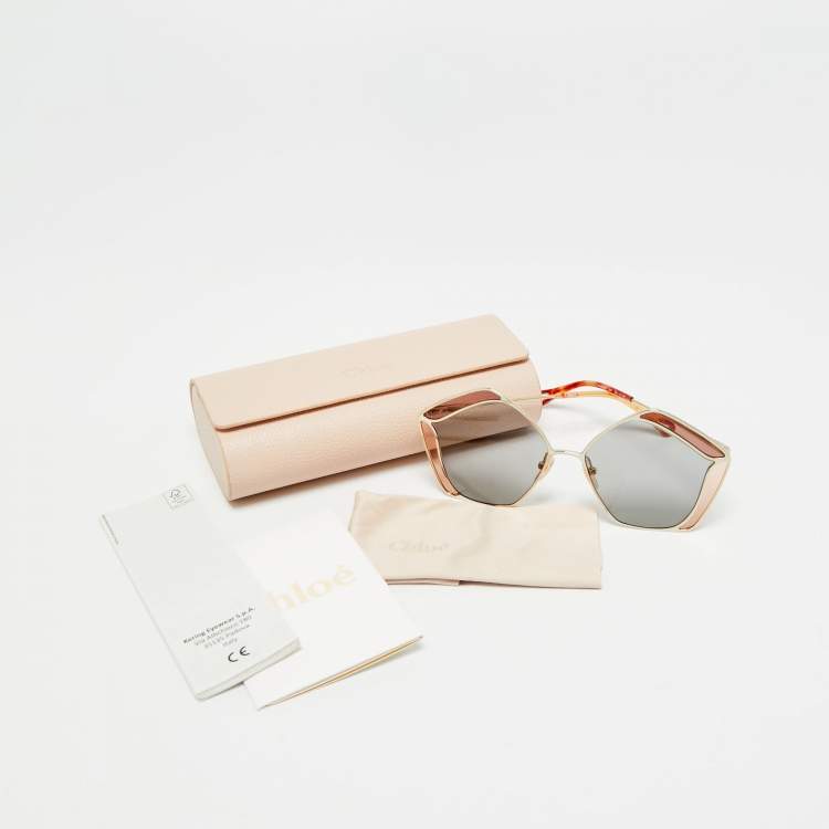 مملوكة مسبقًا Chloe Grey/Pink CH0026S Gemma Geomteric Sunglasses