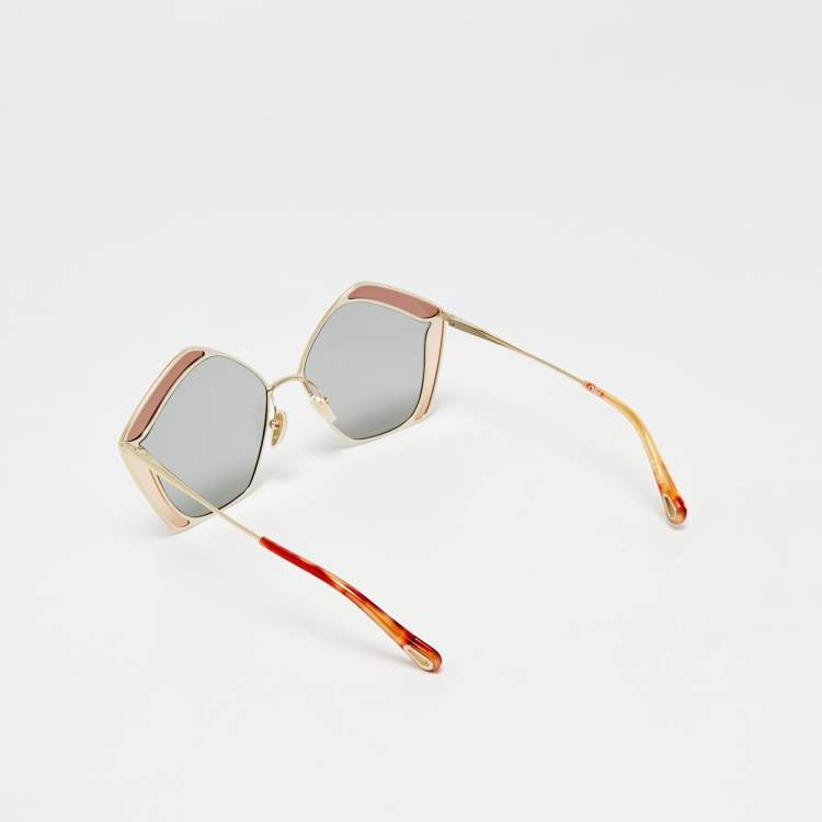 مملوكة مسبقًا Chloe Grey/Pink CH0026S Gemma Geomteric Sunglasses