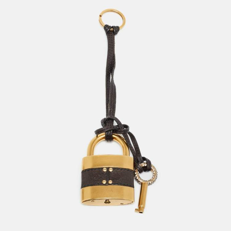 Pre Owned Chloé Paddington Bag Charm Brown Leather