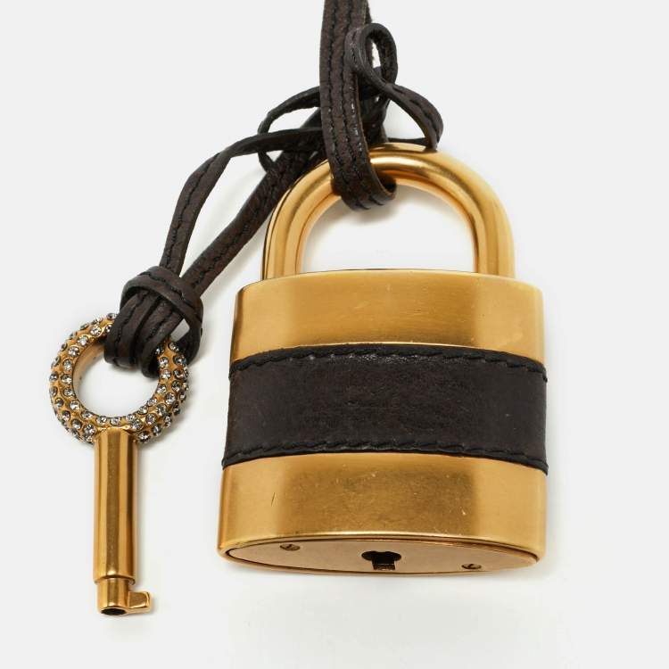 Pre Owned Chloé Paddington Bag Charm Brown Leather