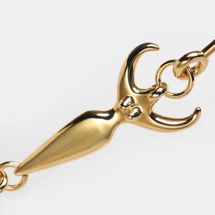 Pre Owned Chloé Two Tone Metal Chain Necklace