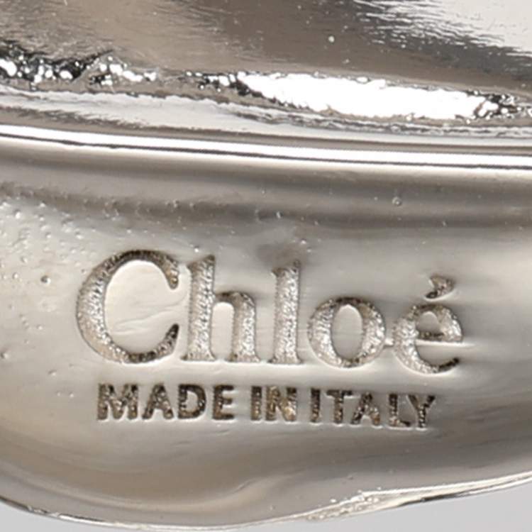 Pre Owned Chloé Two Tone Metal Chain Necklace