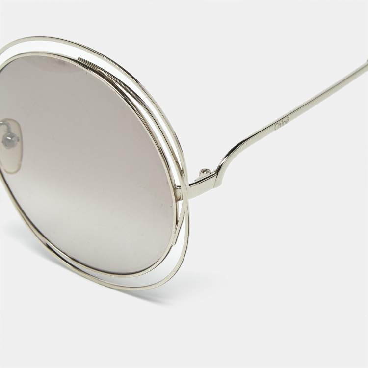 Pre Owned Chloe Brown/Gradient CE114S Carlina Round Sunglasses