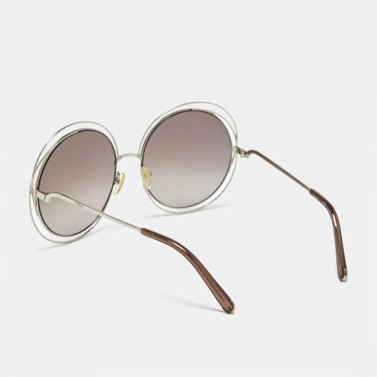 Pre Owned Chloe Brown/Gradient CE114S Carlina Round Sunglasses