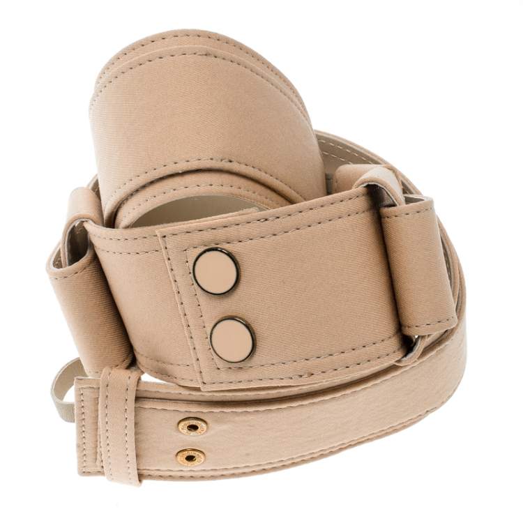 Pre Owned Chloe Light Brown Fabric Waist Belt 83 CM