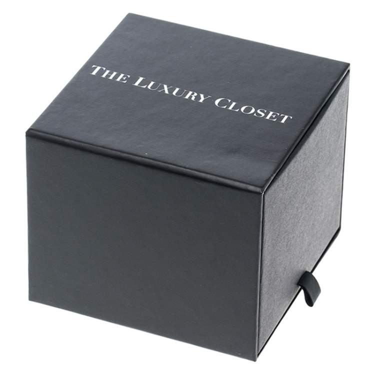 Pre Owned Chloe Crystal Embellished Gold Tone Statement Open Cuff Bracelet