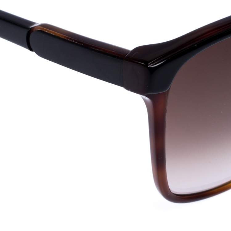 Pre Owned Chloe Dark Brown Tortoise Amber Square Sunglasses