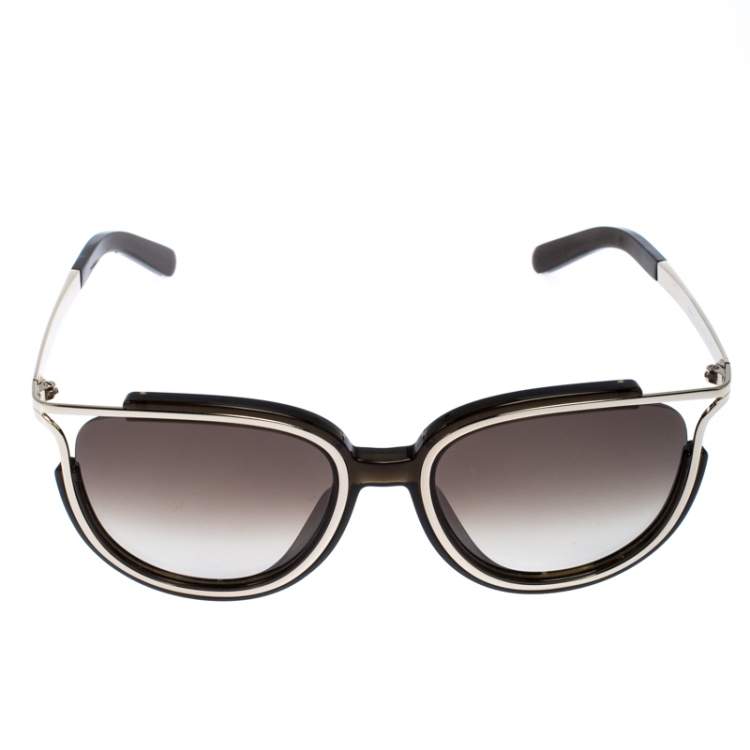 Pre Owned Chloe Gold/Brown Gradient CE688S Square Sunglasses