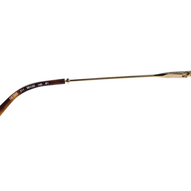 Pre Owned Chloe Gold/Pink Gradient CE132S Poppy Octagonal Sunglasses