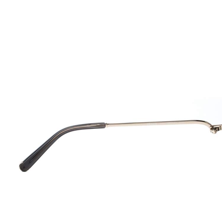 Pre Owned Chloe Gold & Smoke/ Grey Gradient CE120S Carlina Round Sunglasses