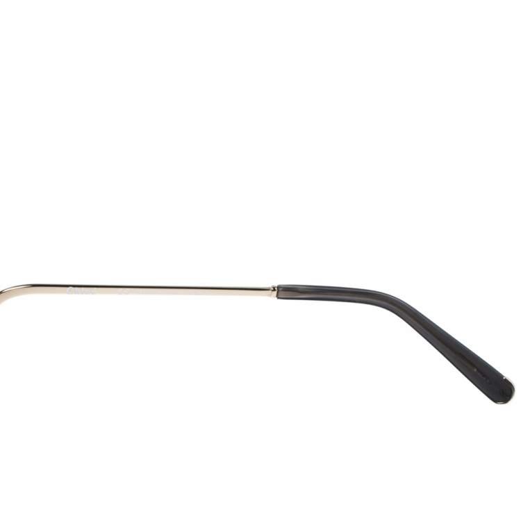 Pre Owned Chloe Gold & Smoke/ Grey Gradient CE120S Carlina Round Sunglasses