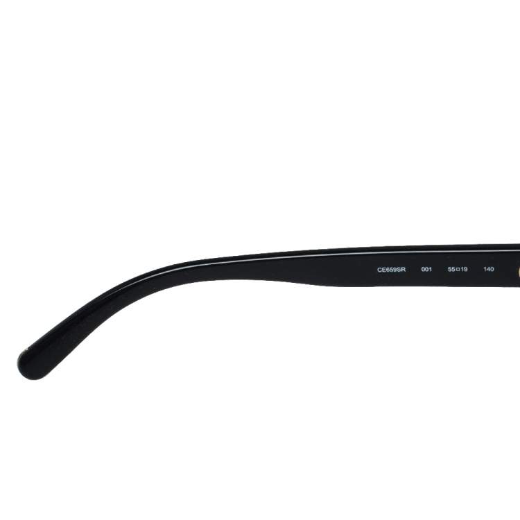 Pre Owned Chloé Black & Crystal Embellished / Dark Grey Gradient CE659SR Square Sunglasses