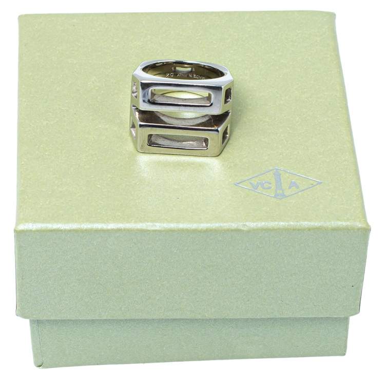 Pre Owned Chloé Silver Tone Bianca Ring Size 52