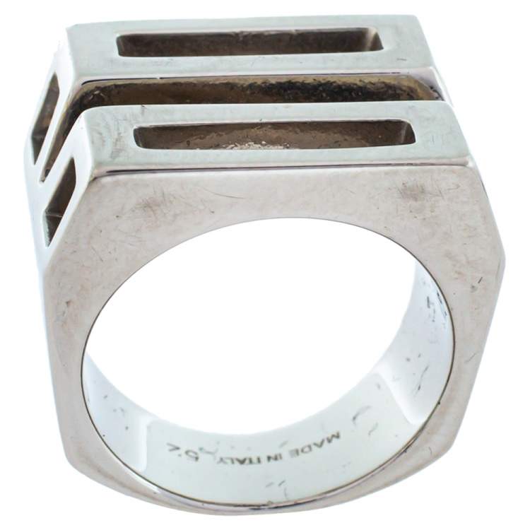 Pre Owned Chloé Silver Tone Bianca Ring Size 52