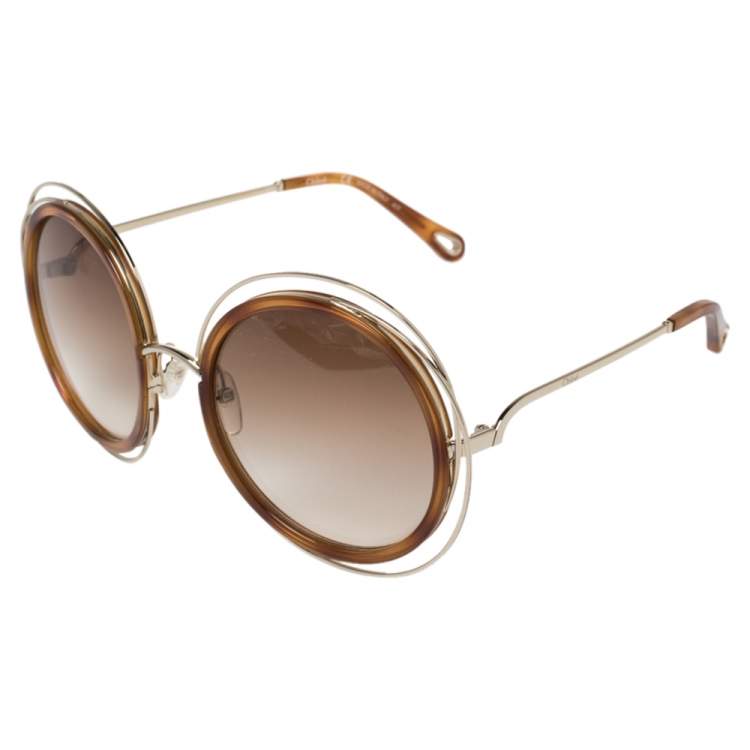 مملوكة مسبقًا Chloé Blonde Havana/ Brown Gradient CE120SD Carlina Round Sunglasses