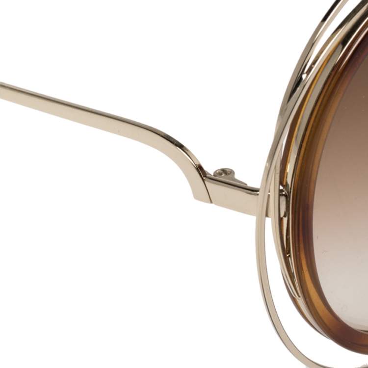 مملوكة مسبقًا Chloé Blonde Havana/ Brown Gradient CE120SD Carlina Round Sunglasses