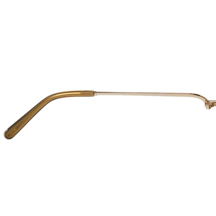 Pre Owned Chloé Gold & Khaki / Green Gradient CE 120/S Carlina Round Sunglasses