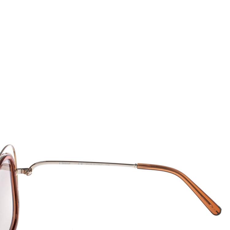 Pre Owned Chloé Caramel/ Light Brown Gradient CE123S Carlina Oversized Sunglasses