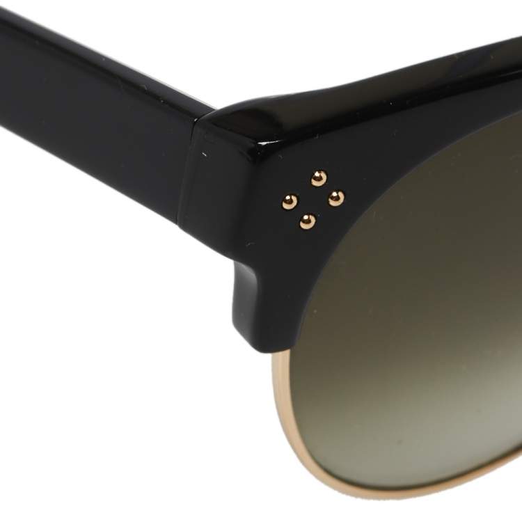 Pre Owned Chloe Black/Green Gradient CE704S Boxwood Clubmaster Sunglasses