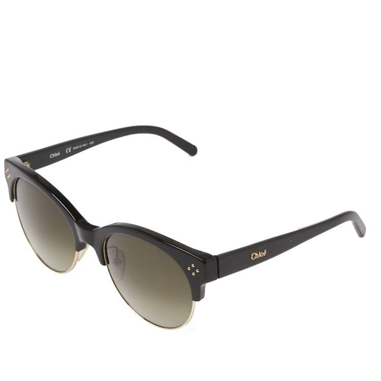 Pre Owned Chloe Black/Green Gradient CE704S Boxwood Clubmaster Sunglasses