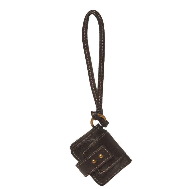 Pre Owned Chloe Dark Brown Leather Key Holder